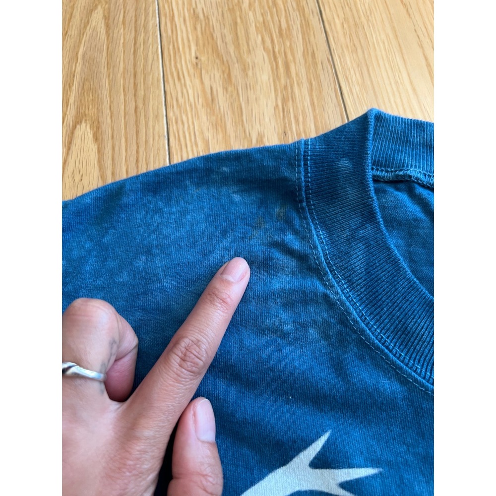 Vintage Liquid Blue 1996 Further Festival Blue Tie Dye T Shirt Size XL - Picture 6 of 12